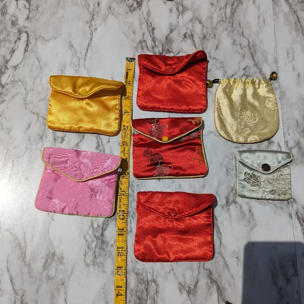 Fabric Small Snap Closure Bags Bundle Asian Inspired